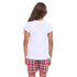 Girls summer pajama set White t-shirt + Red x Dark blue checkered shorts